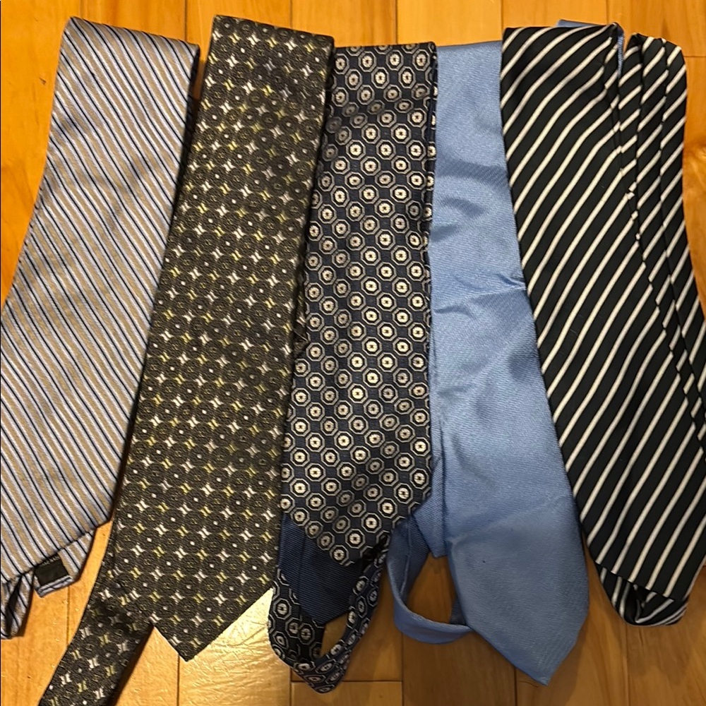 Men's Assorted Ties Set - Blue, Black, Gray